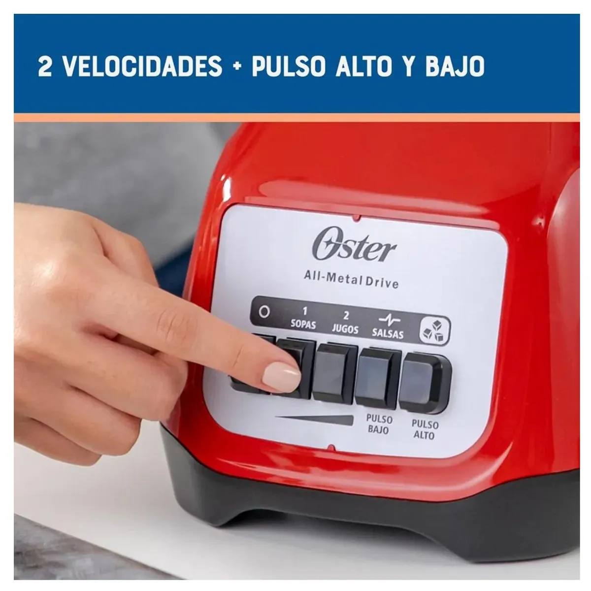 OSTER - Licuadora Oster BLSTKAGRPB 02 velocidades 800 W Rojo