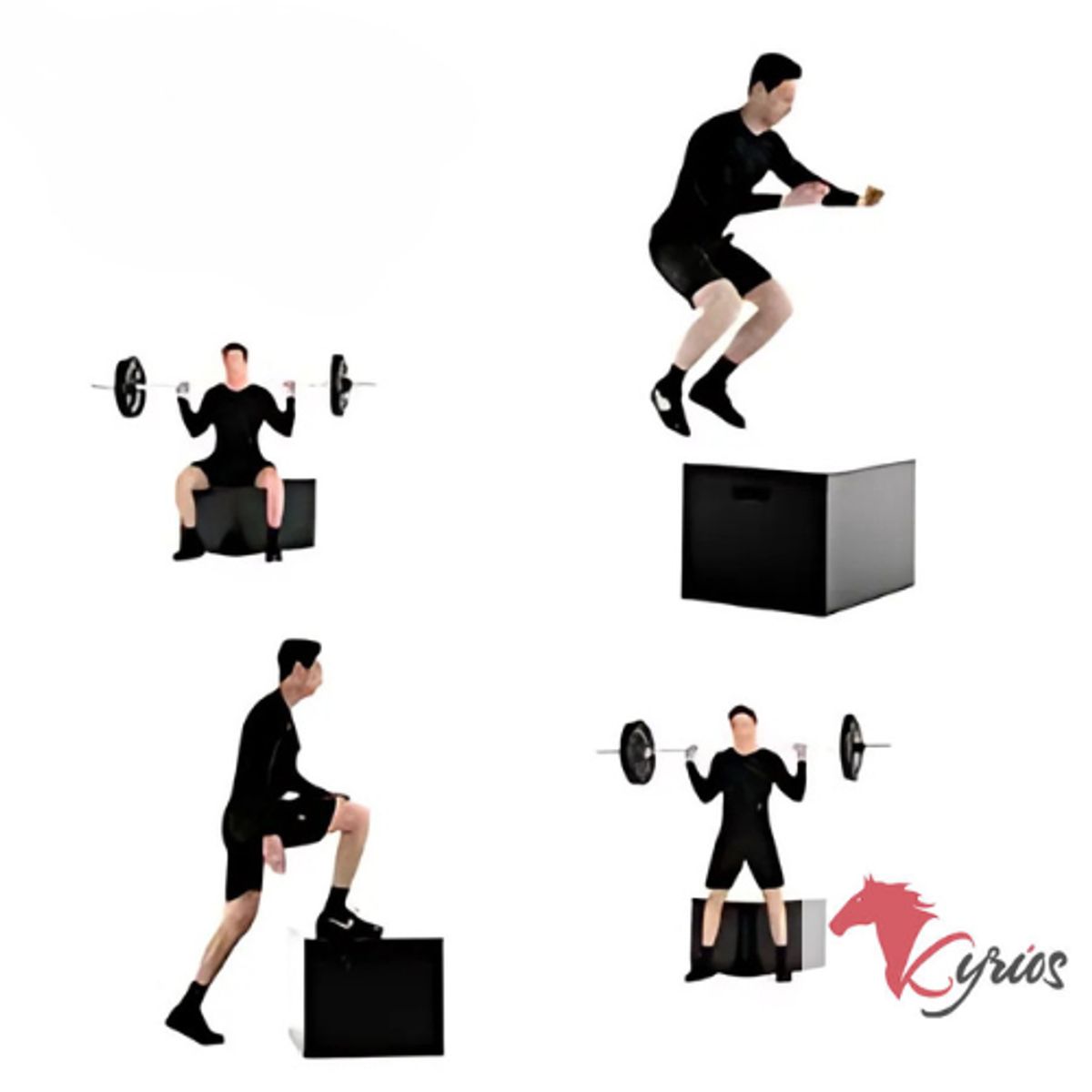GENERICO - Caja Crossfit Para Salto Box Jump Pliométrico - Negro