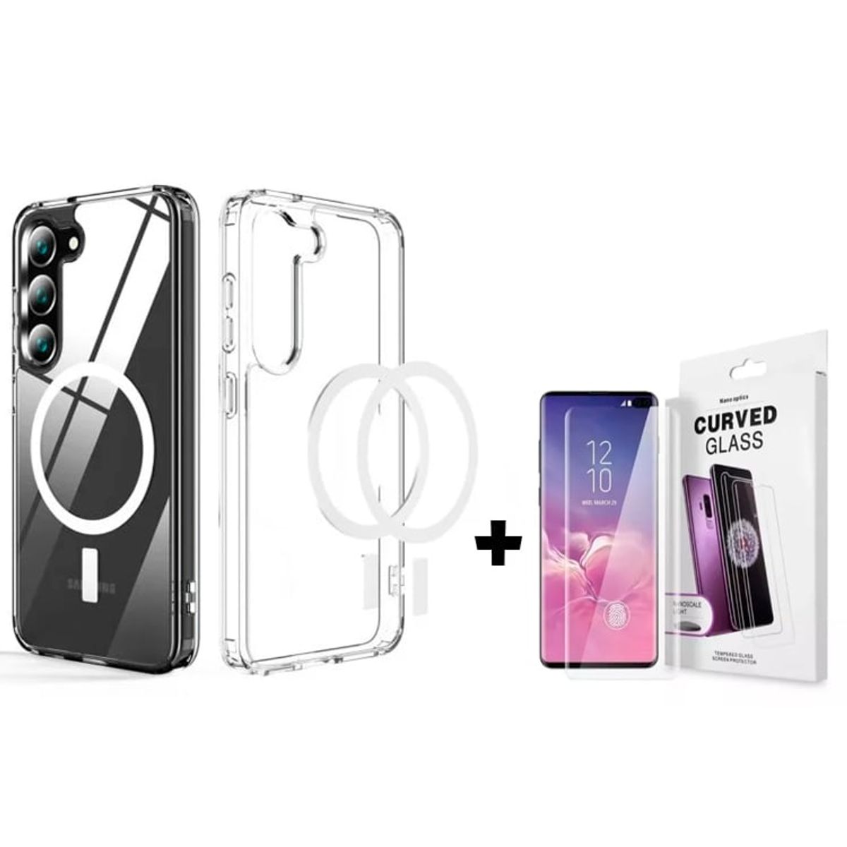 GENERICO - Funda Clear Case con Magsafe + Vidrio Templado UV para Samsung S22