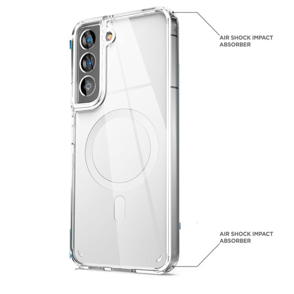 GENERICO - Funda Clear Case con Magsafe + Vidrio Templado UV para Samsung S22