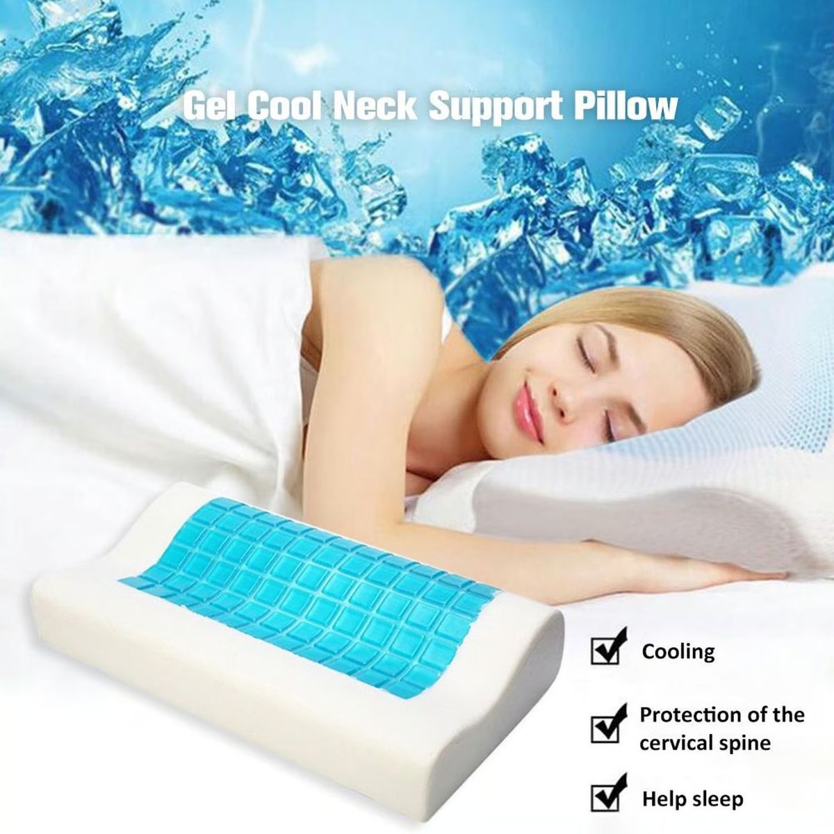 OEM - Almohada con GEL Ergomonica Ortopedica Viscoelastica Evita Dolor