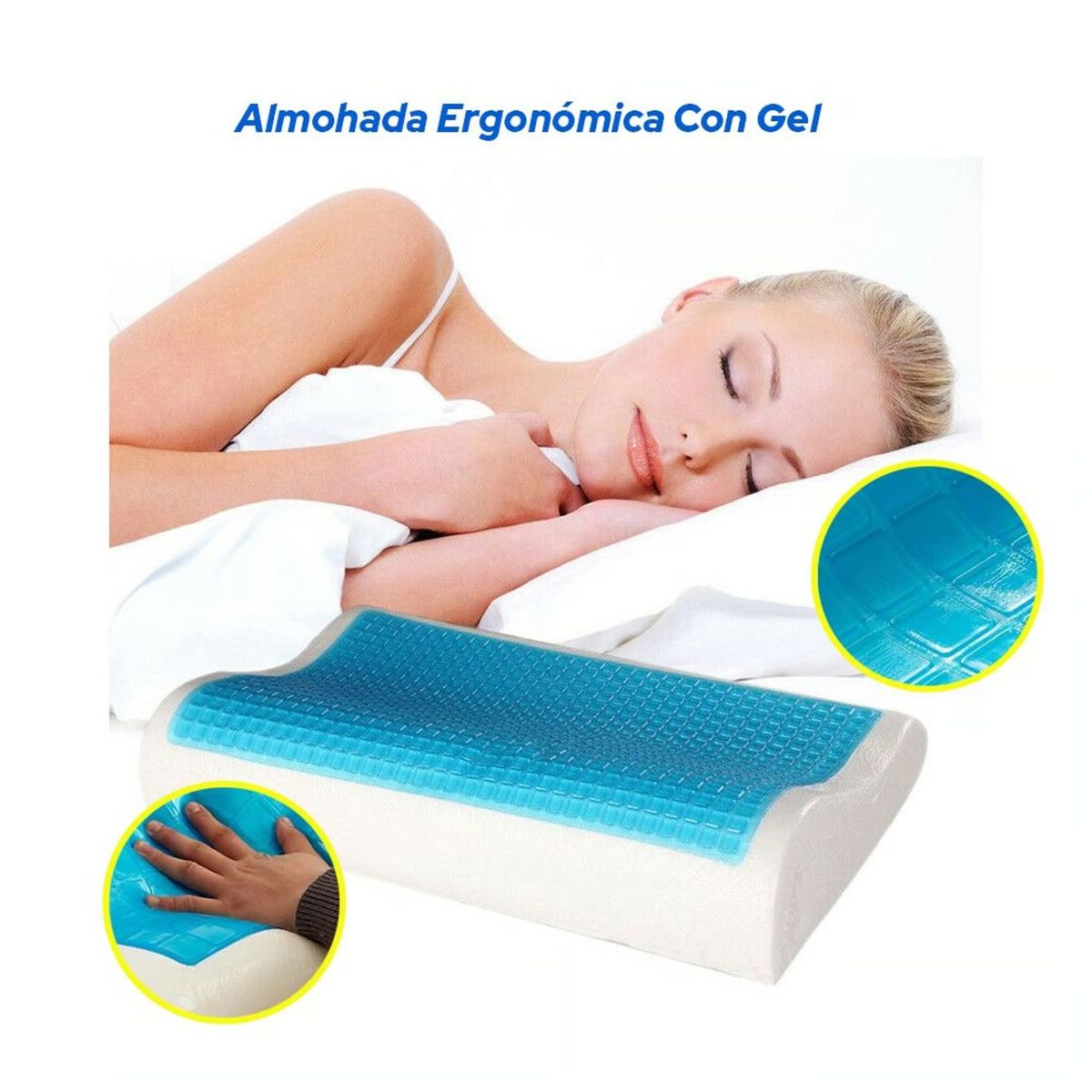 OEM - Almohada GEL con Memoria Ergomonica Ortopedica Viscoelastica Evita Dolor