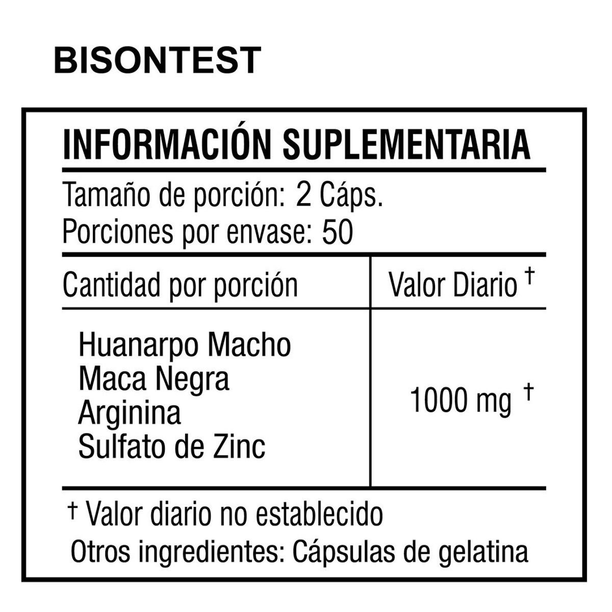 ZENDLAB - Pack x2 HUANARPO MACHO BISONTEST ZENDLAB 100 cápsulas MACA NEGRA