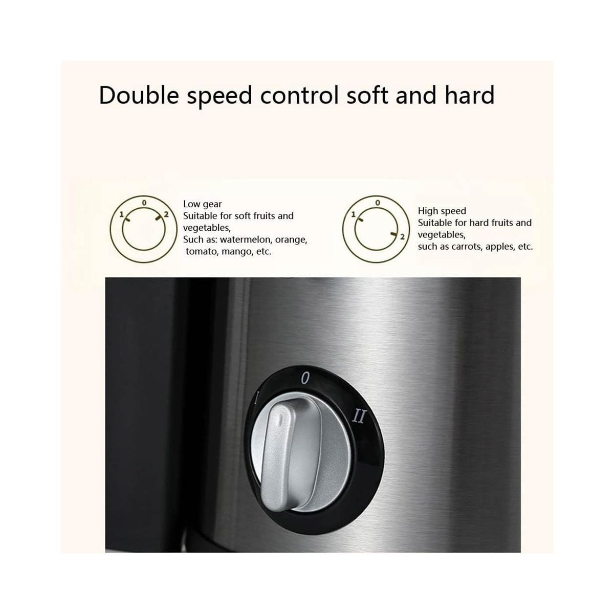 GENERICO - Extractor de jugos 800 W para Frutas enteras. - 2 vel