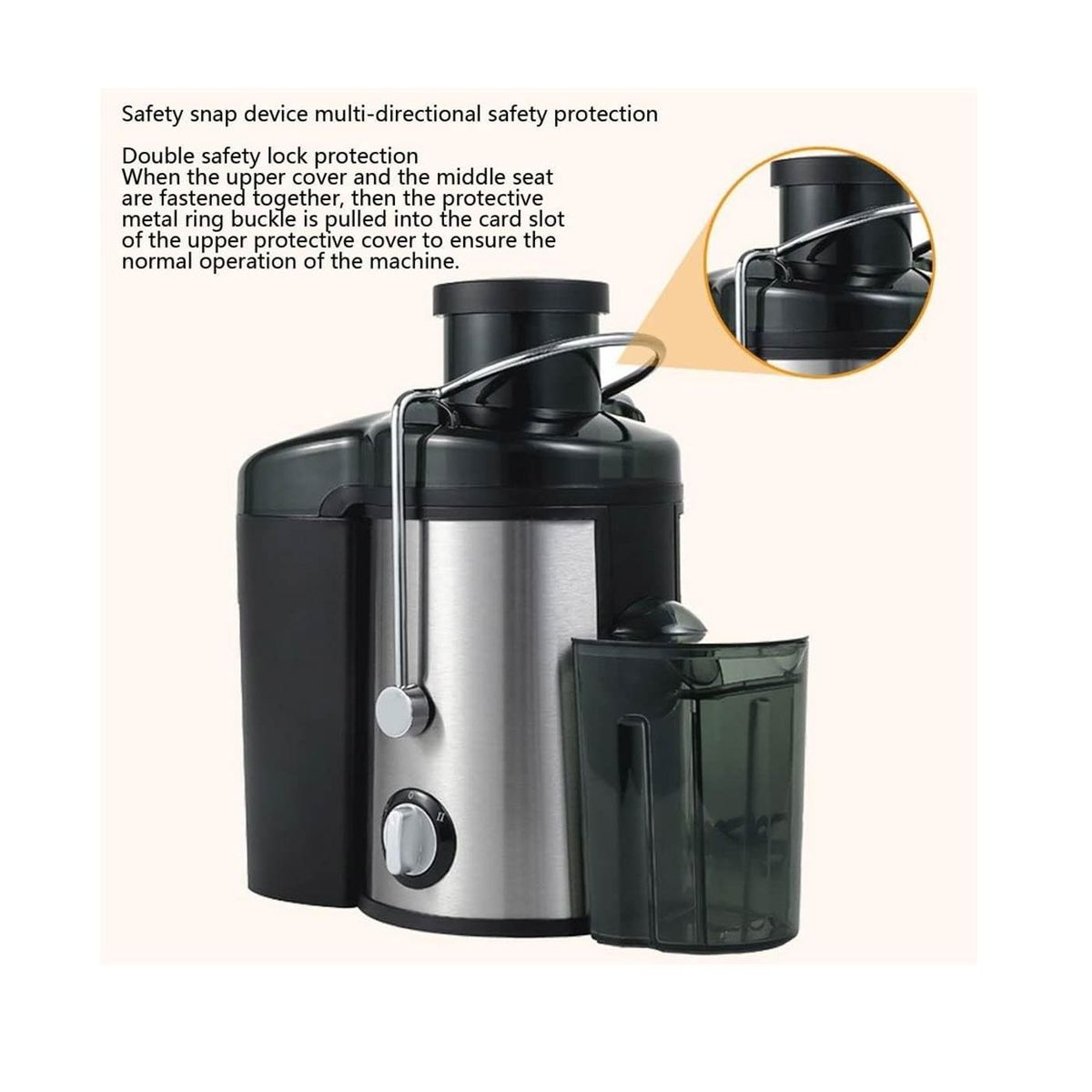 GENERICO - Extractor de jugos 500 W para Frutas enteras. - 2 vel