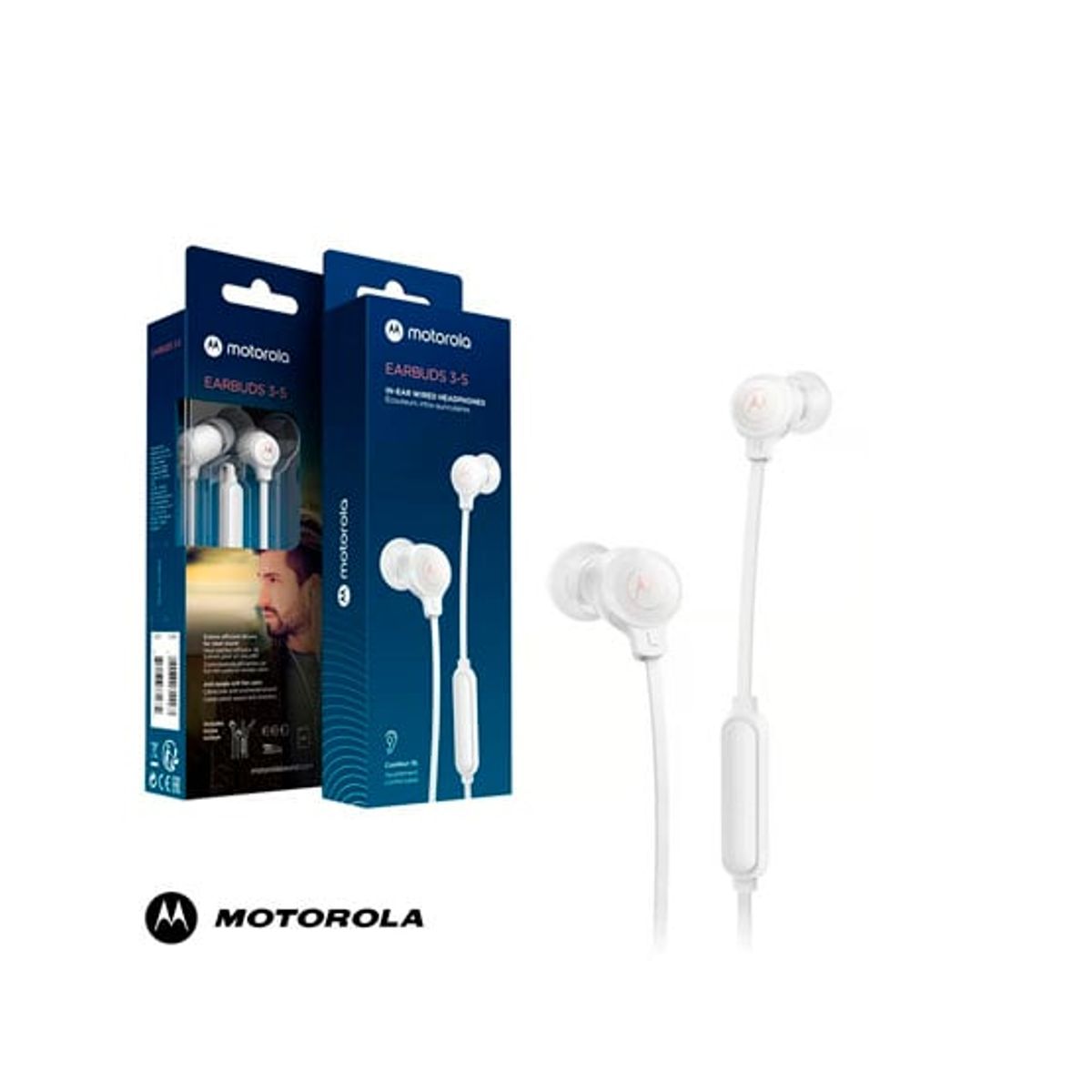 MOTOROLA - Audífonos con Cable Motorola Earbuds 3-S In-Ear Blanco