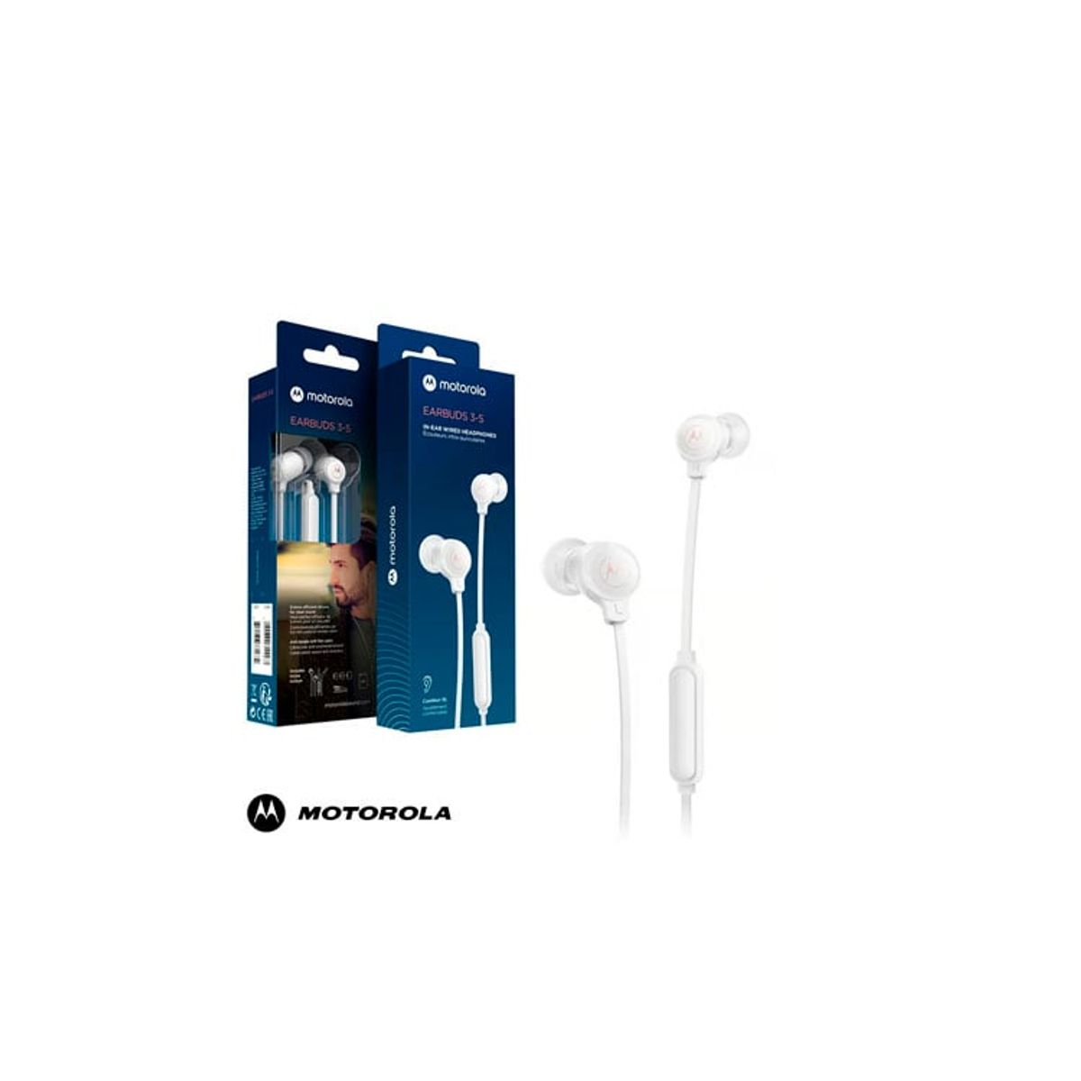 MOTOROLA - Audífonos con Cable Motorola Earbuds 3-S In-Ear Blanco