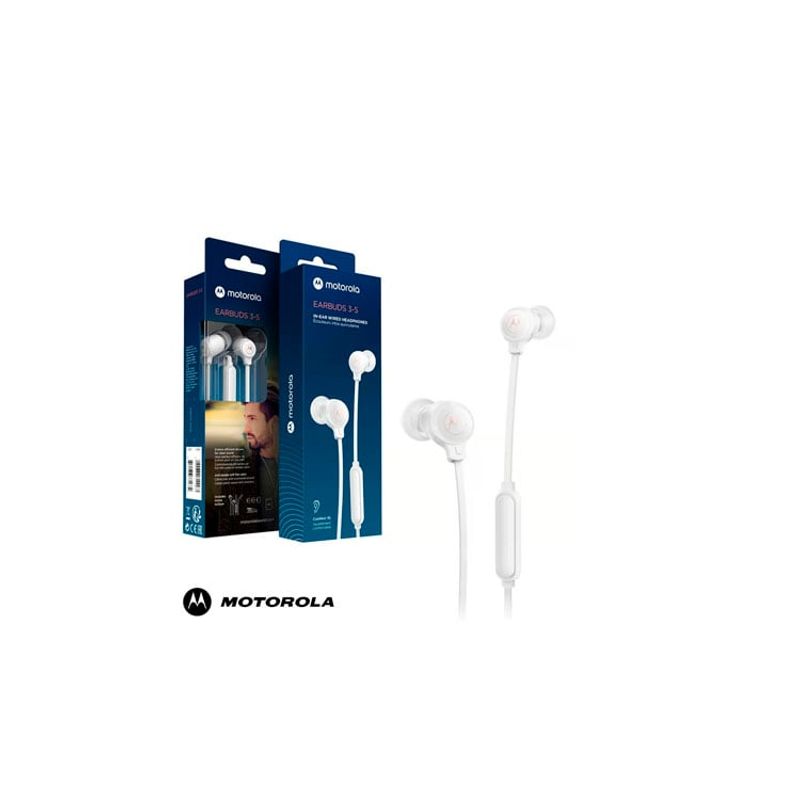 MOTOROLA - Audífonos con Cable Motorola Earbuds 3-S In-Ear Blanco