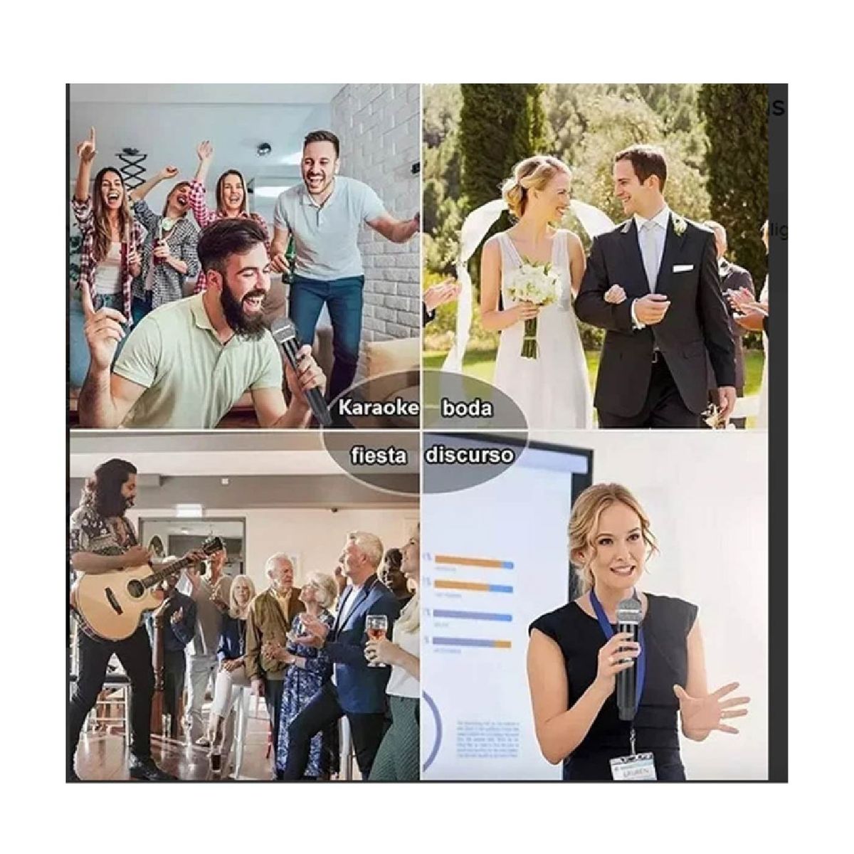 GENERICO - Microfono Inalambrico Doble Profesional Universal