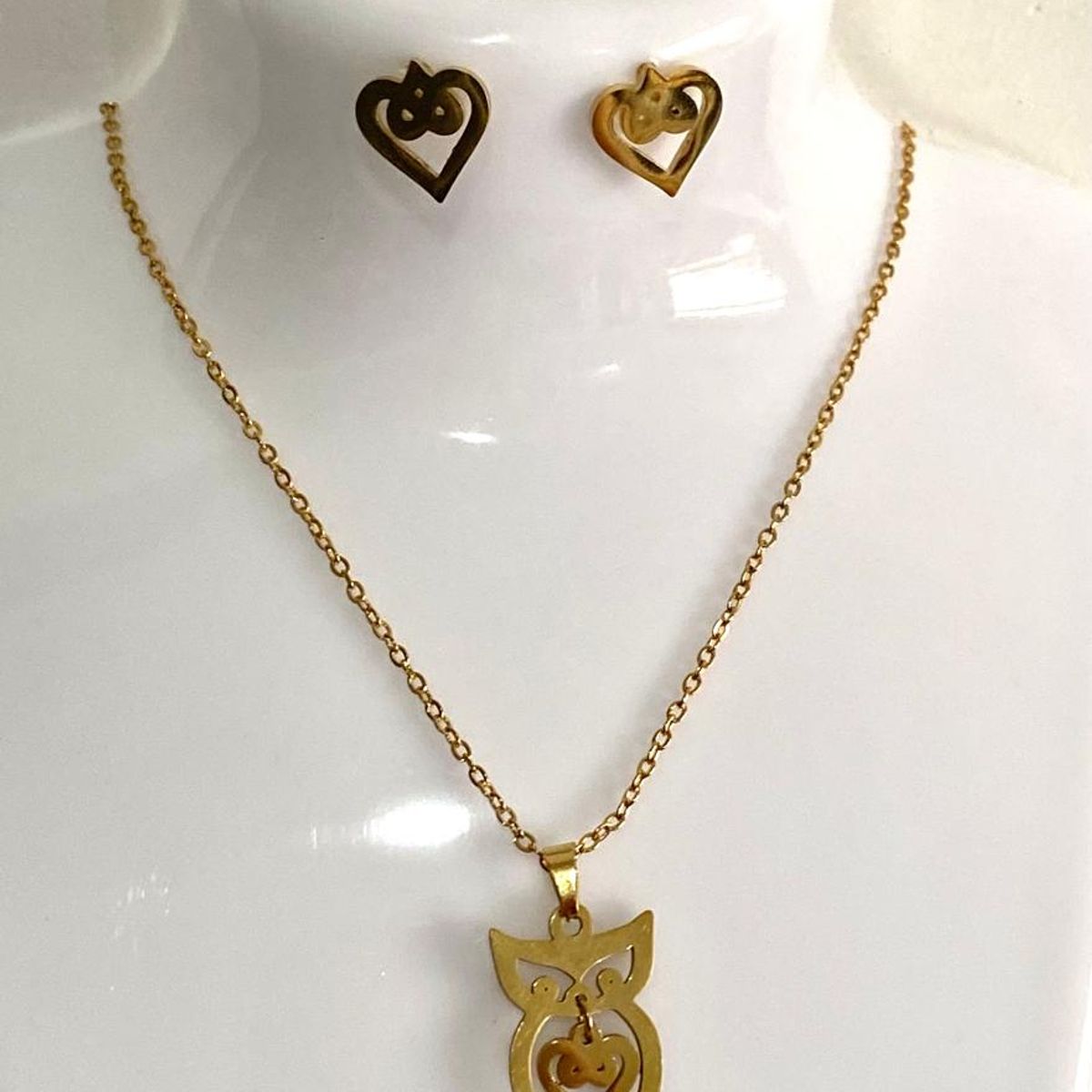 GENERICO - Collar y aretes de buho de noche