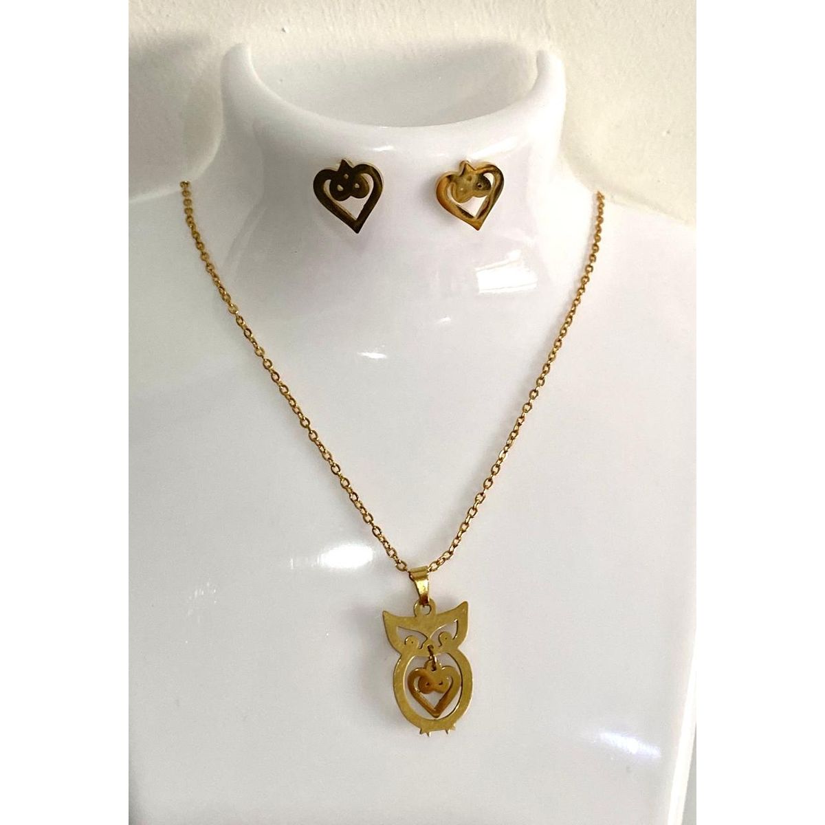 GENERICO - Collar y aretes de buho de noche