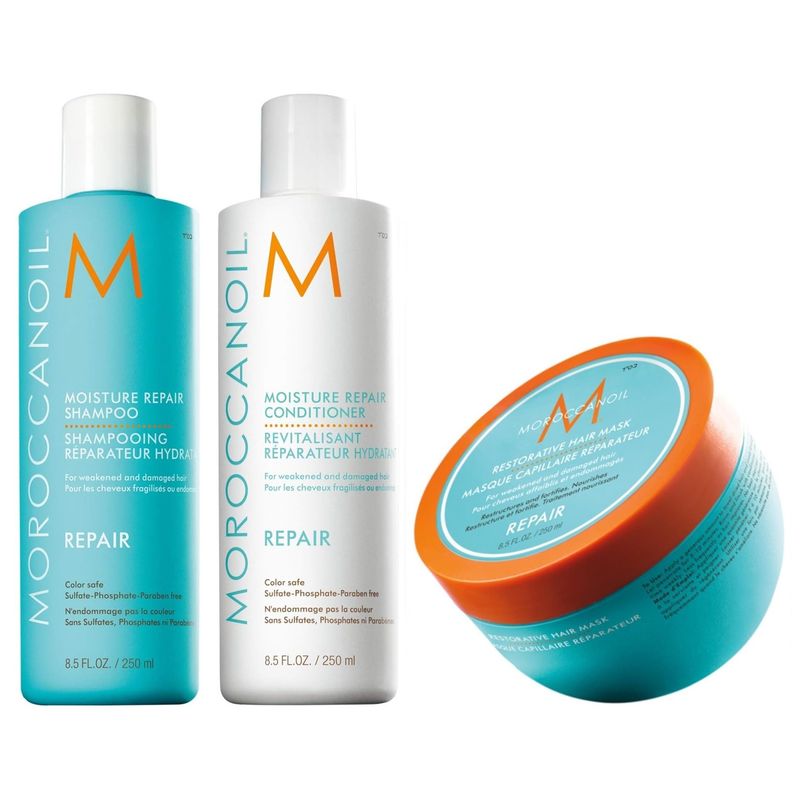 MOROCCANOIL - Shampoo Reparador 250ml+ Acondicionador+ Mascarilla Moroccanoil Repair