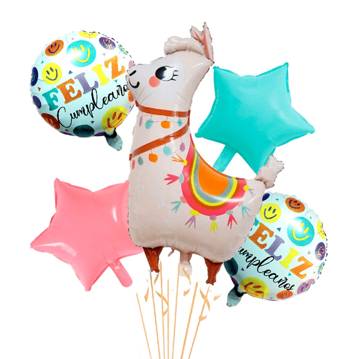GENERICO - Globos forma Llama o Alpaca pack de 5 unds