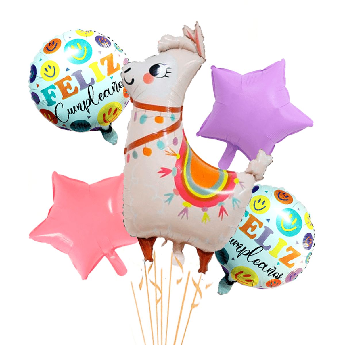 GENERICO - Globos forma Llama o Alpaca pack de 5 unds