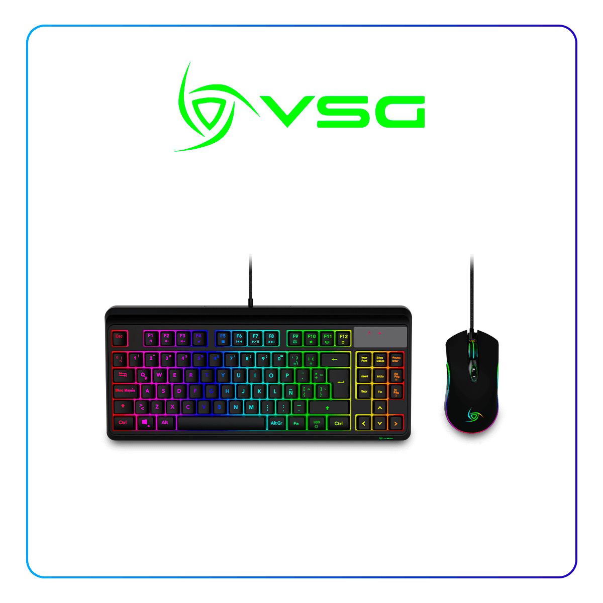 VSG - Kit gamer 3 en 1 VSG PYXIS, mouse, teclado y mousepad VG-BL099-BLK