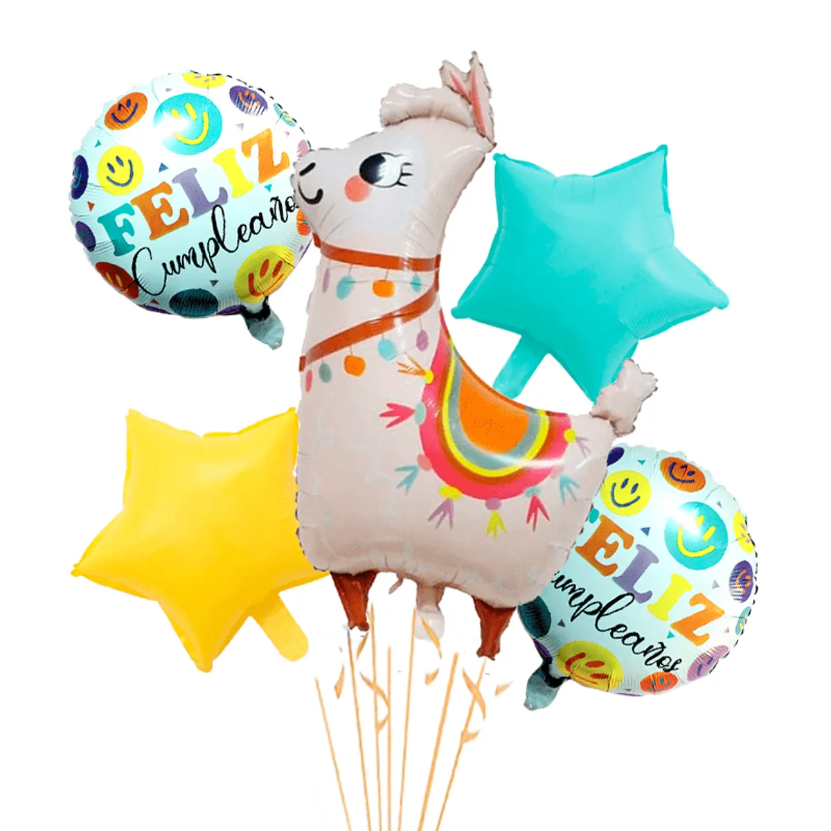 GENERICO - Globos forma Llama o Alpaca pack de 5 unds