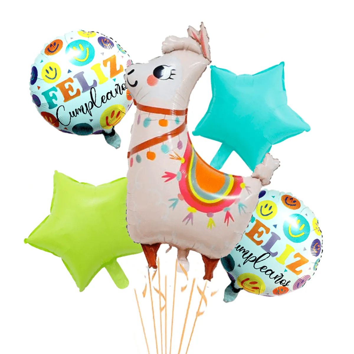 GENERICO - Globos forma Llama o Alpaca pack de 5 unds