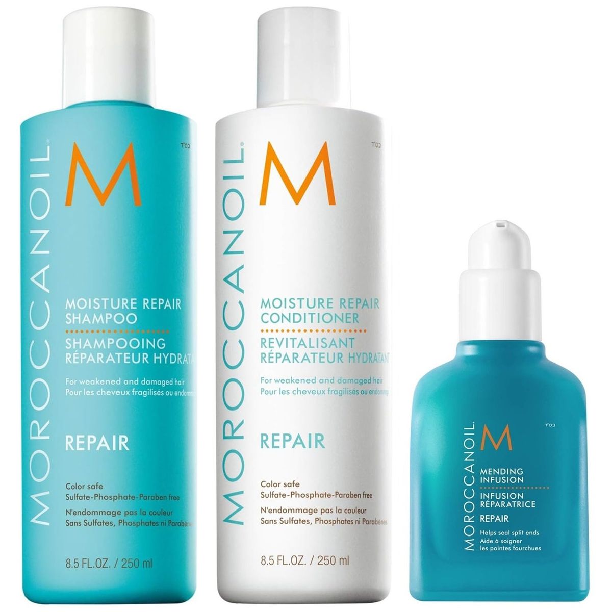 MOROCCANOIL - Shampoo Reparador 250ml + Acondicionador + Infusión Moroccanoil Repair