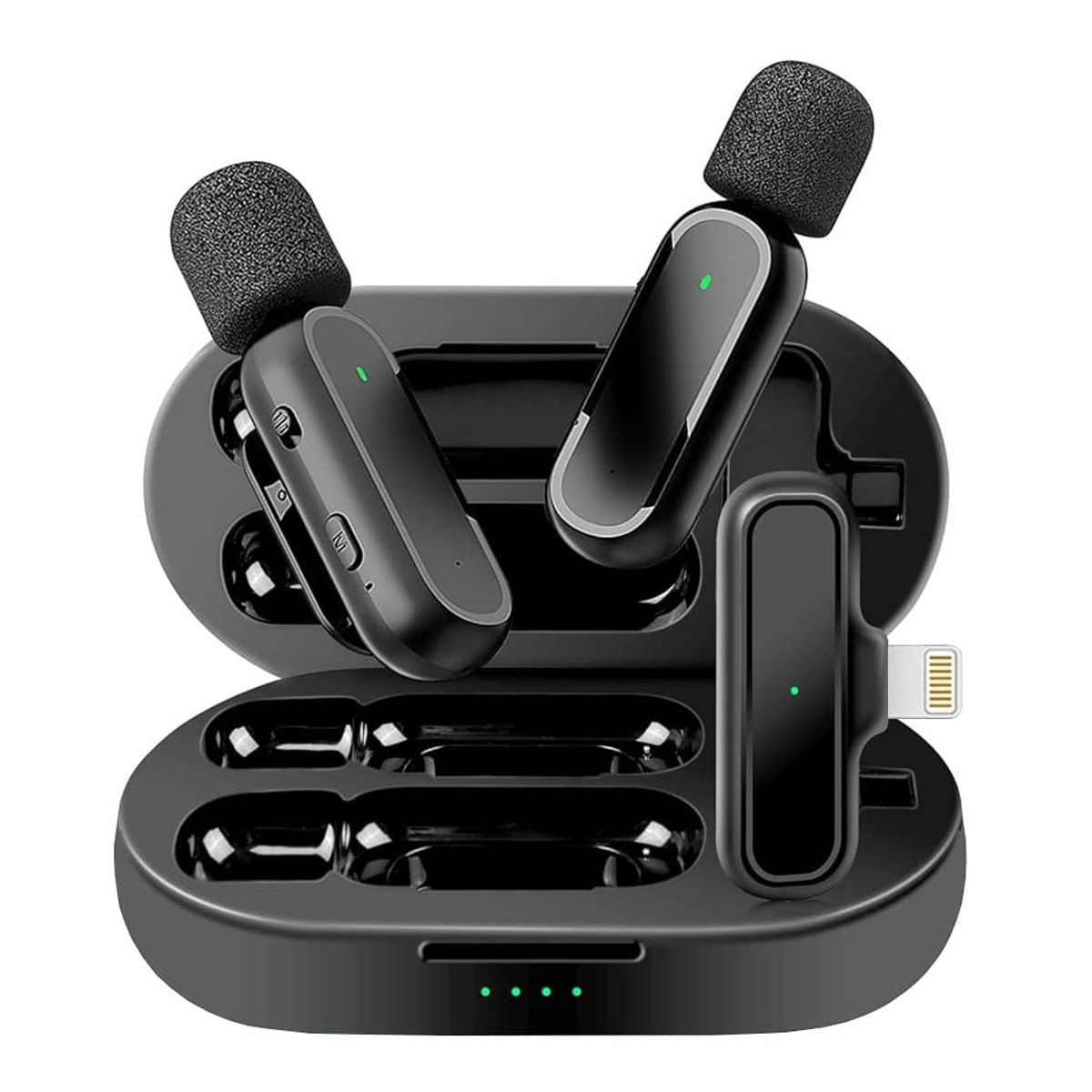 OEM - Micrófonos Inalámbricos 2 en 1 K61 iPhone con Cargador Portátil