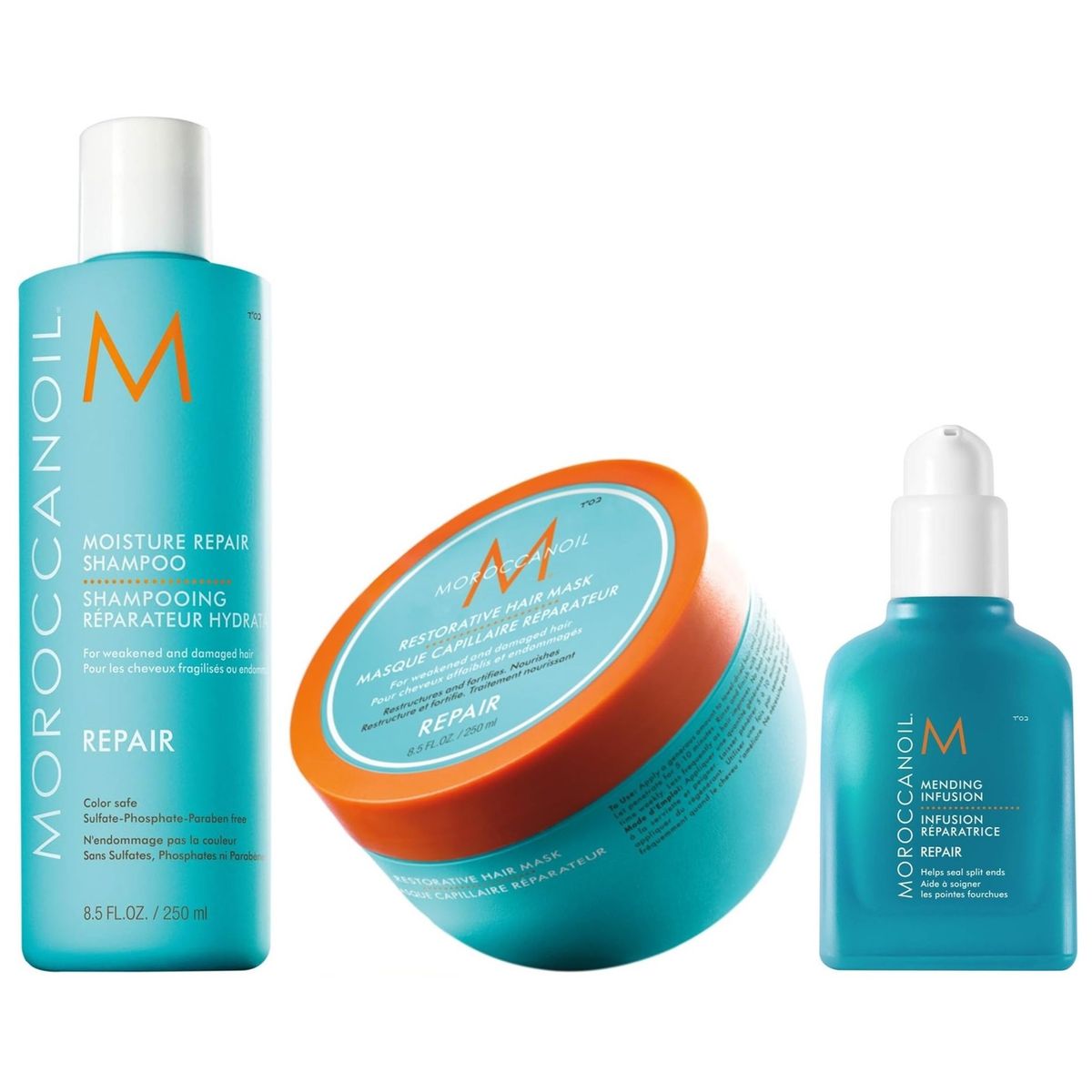 MOROCCANOIL - Shampoo Reparador 250ml + Mascarilla + Infusión Moroccanoil Repair