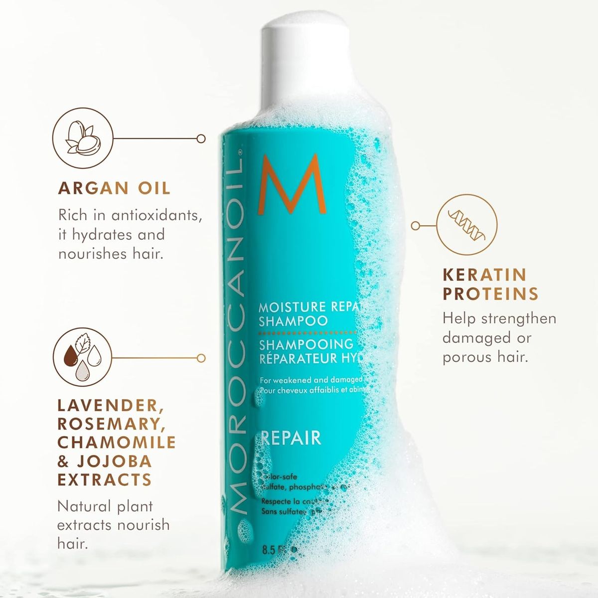 MOROCCANOIL - Shampoo Reparador 250ml + Mascarilla + Infusión Moroccanoil Repair