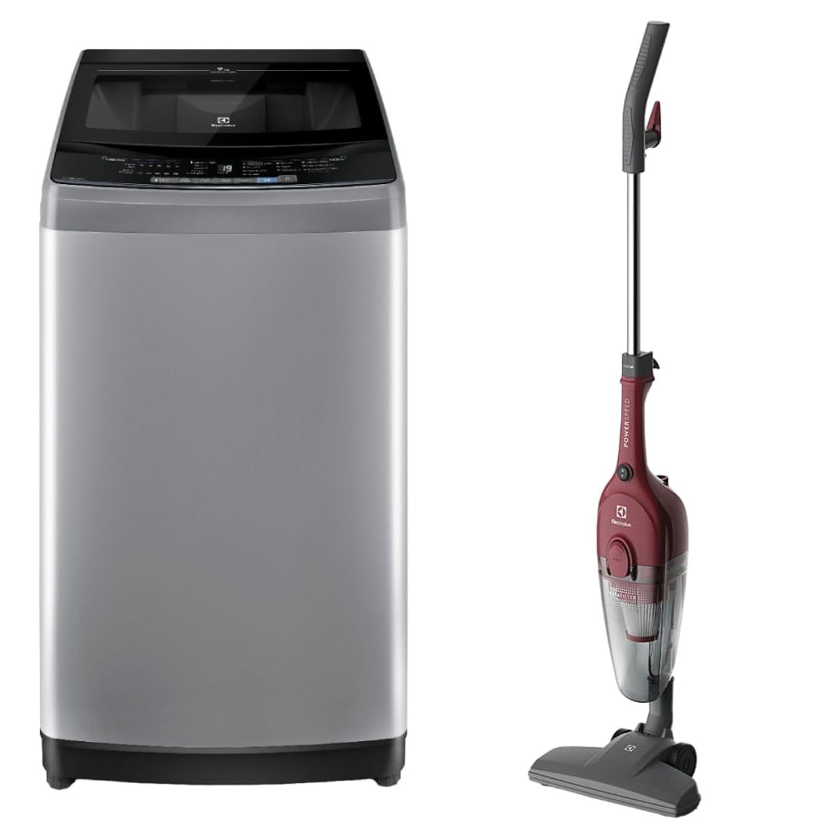 ELECTROLUX - Combo Lavadora Carga Superior 9kg Gris EWIW09F2USVG + Aspiradora vertical con cable STK13 Electrolux