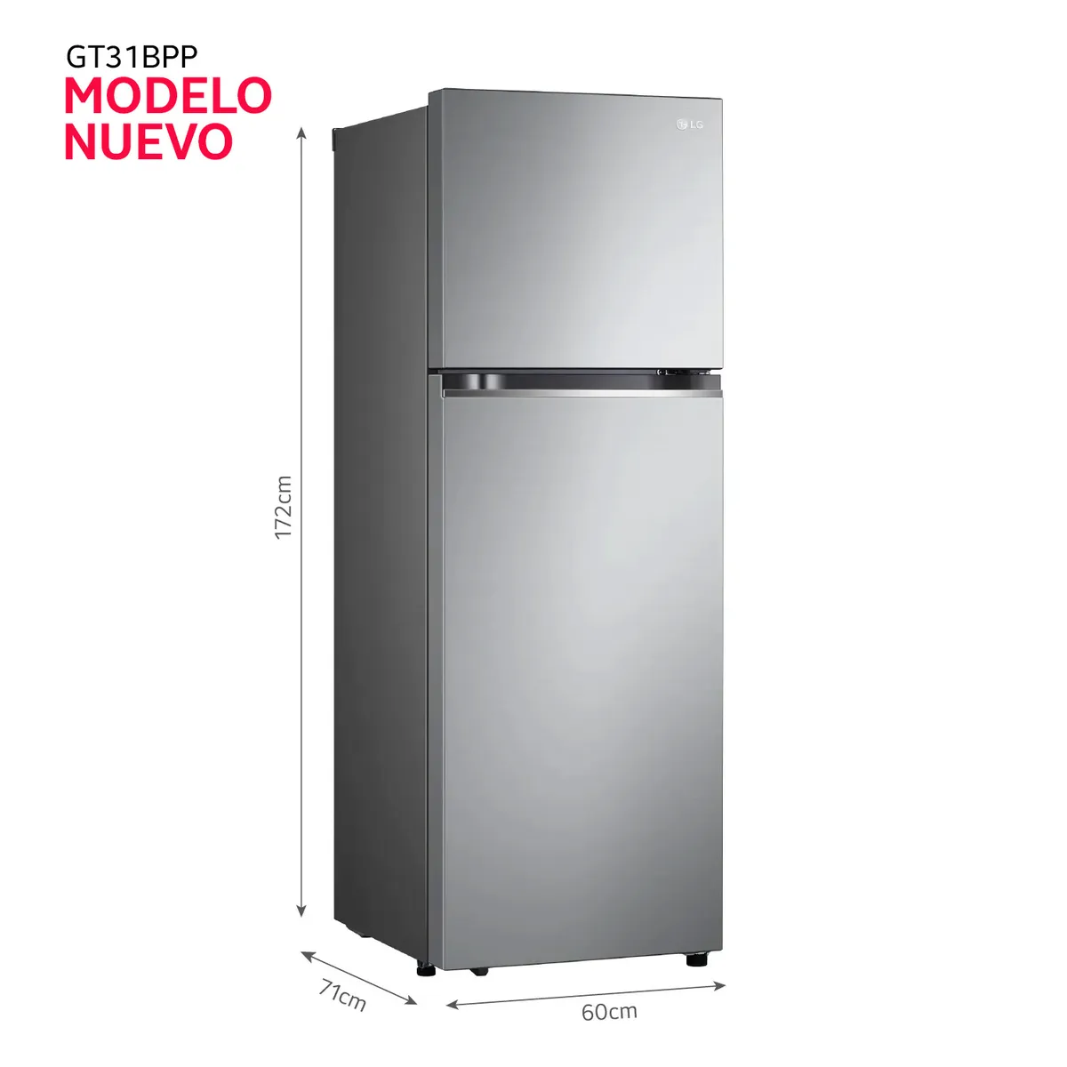 LG - Refrigeradora Top Freezer 315L con Door Cooling - GT31BPP