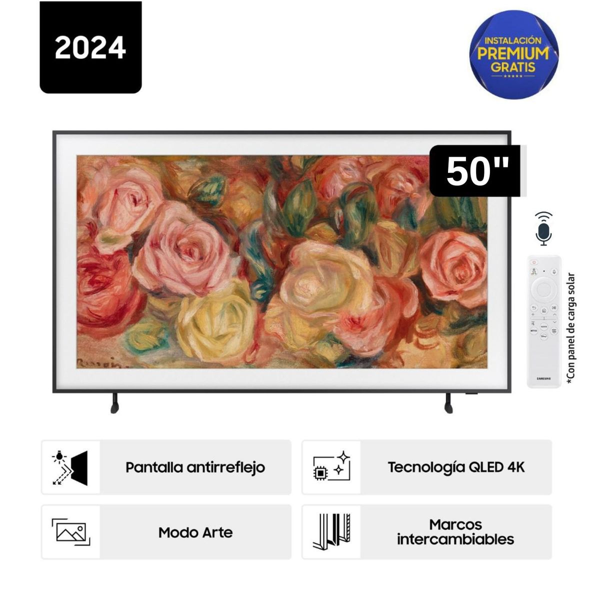 SAMSUNG - Televisor Samsung The Frame 50" QN50LS03D Qled 4k Tizen Os Smart - Nuevo 2024