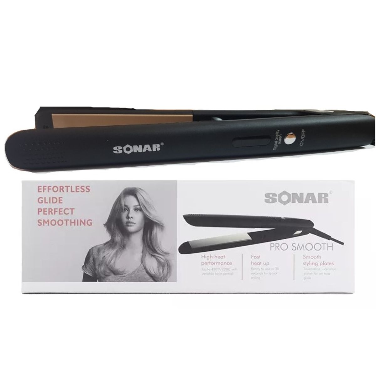 GENERICO - Plancha Alisador Cabello cerámica con pantalla