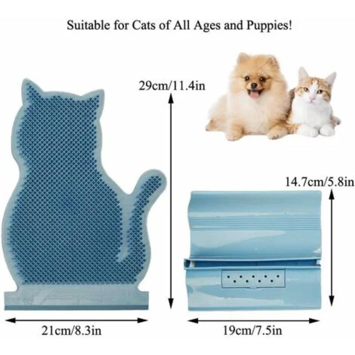 TUPET SHOP - Cepillo de Masaje para Gatos, Peine Suave  Celeste