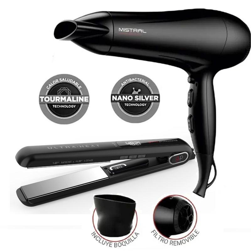 GAMA - Secadora de Cabello Mistral Gama + Alisadora  G-EVO  Ultra