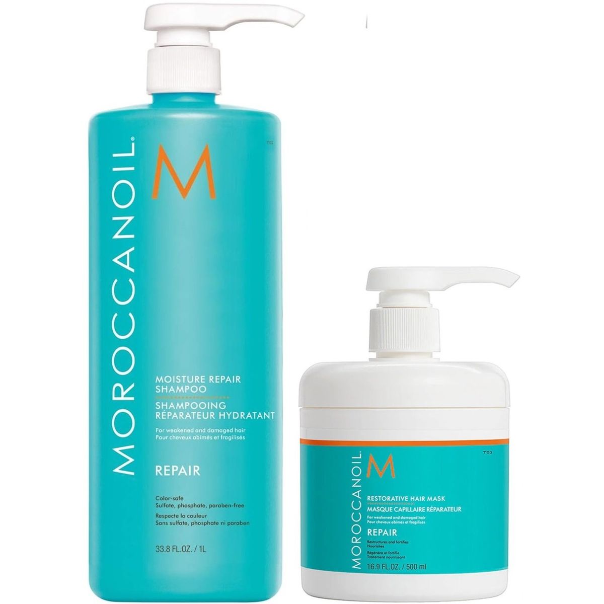 MOROCCANOIL - Shampoo Reparador 1000ml + Mascarilla Moroccanoil Repair
