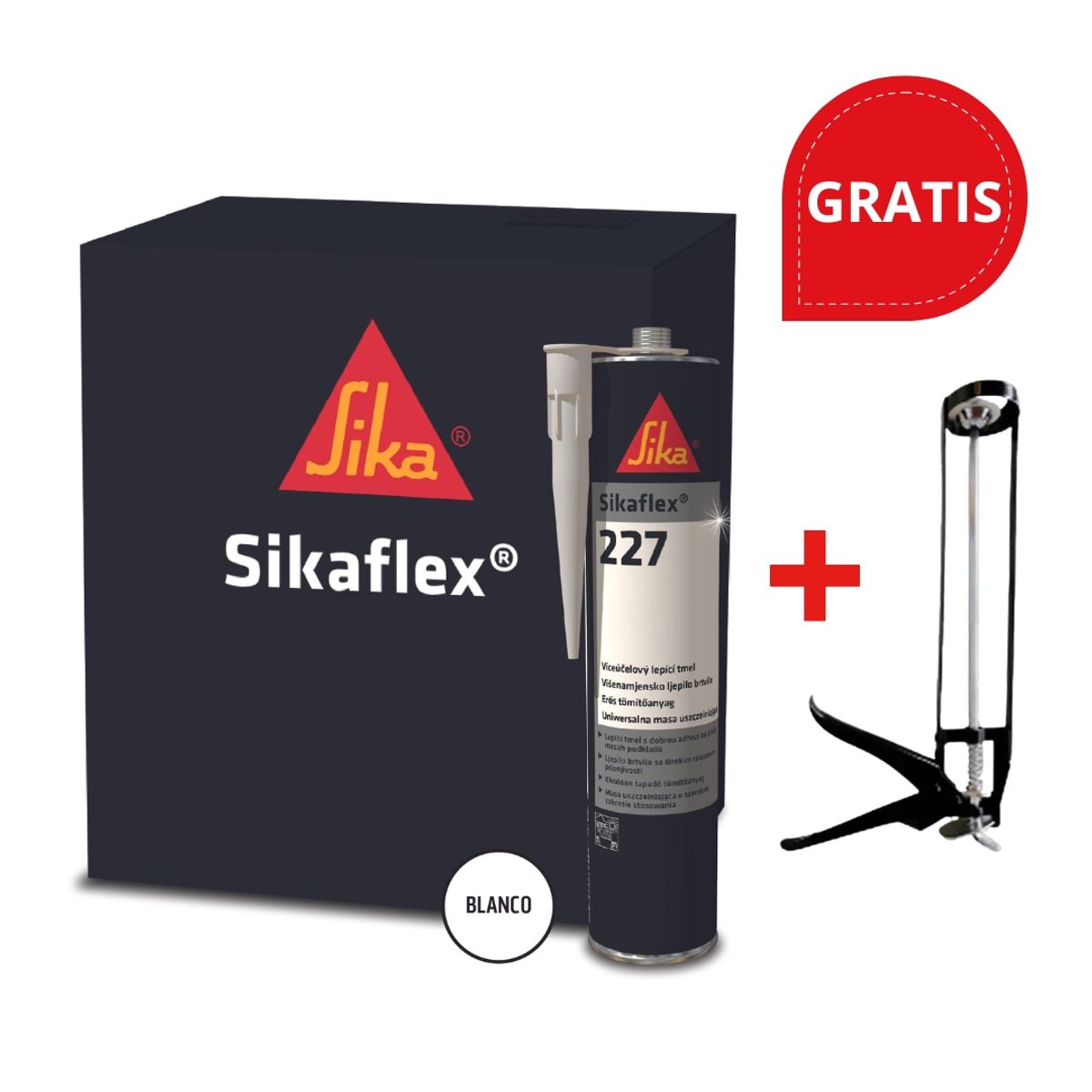 SIKA - Adhesivo Carrocerías Sikaflex 227 Blanco x300ML+1 aplicador