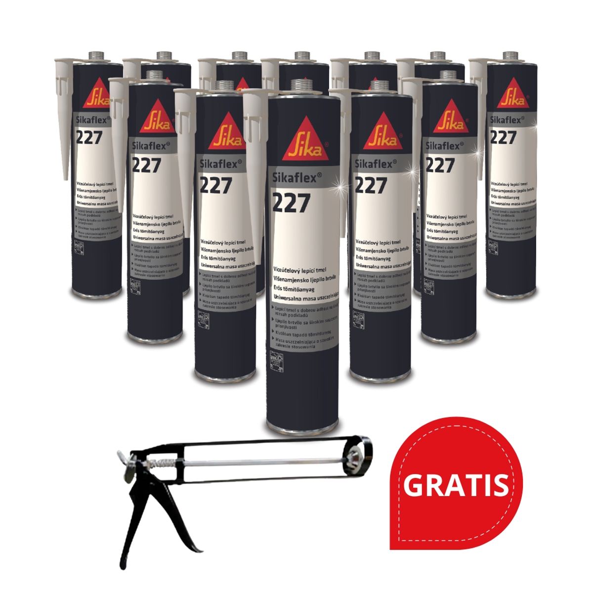 SIKA - Adhesivo Carrocerías Sikaflex 227 Blanco x300ML+1 aplicador