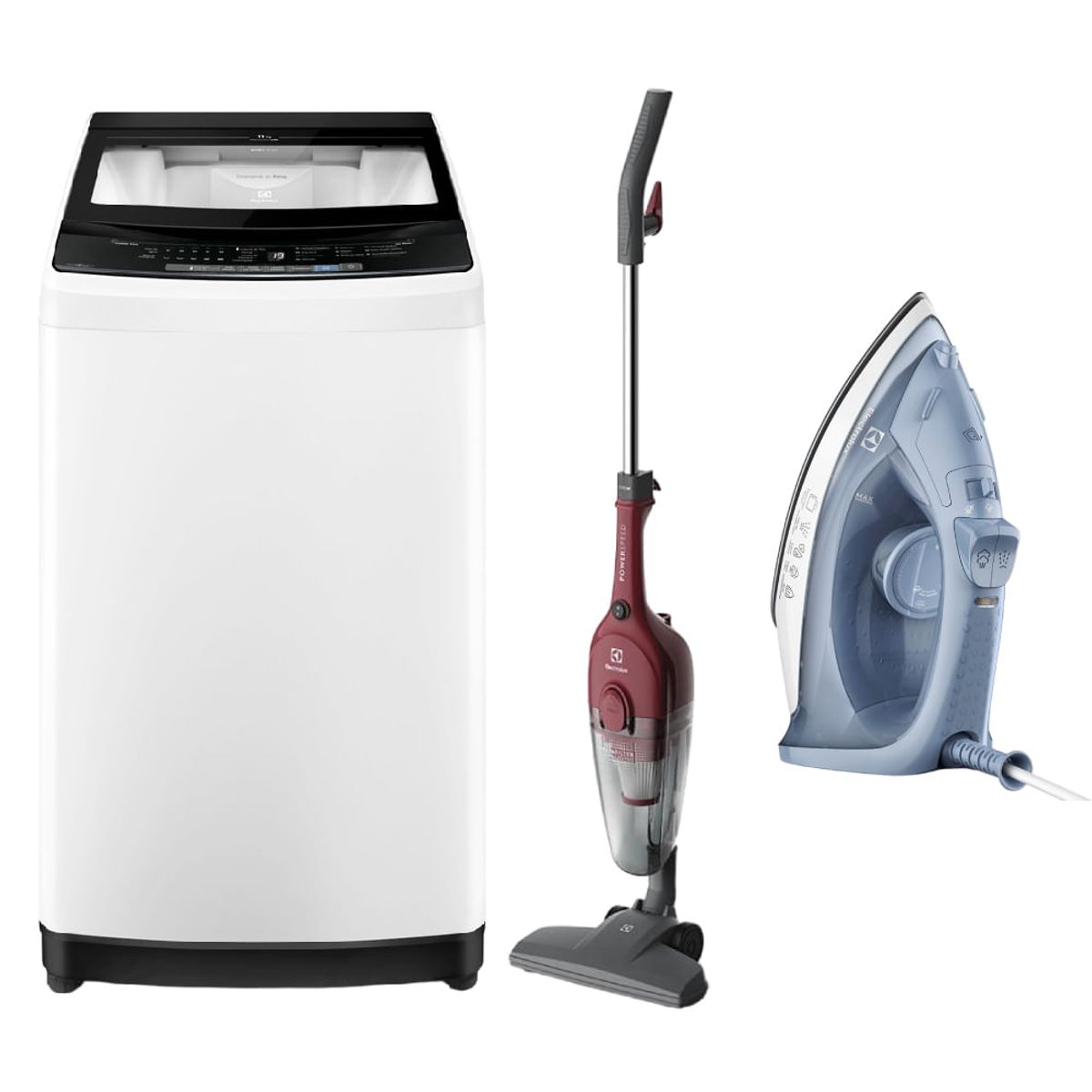 ELECTROLUX - Combo: Lavadora 11kg  White EWIW11F2USVW + Plancha ESI10 +   Aspiradora vertical STK13 Electrolux