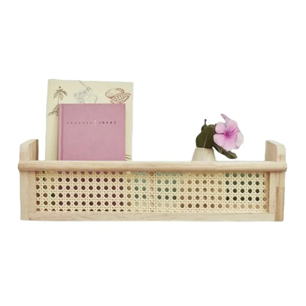 GENERICO - Estante de madera con Rattan Organizador de pared - madera