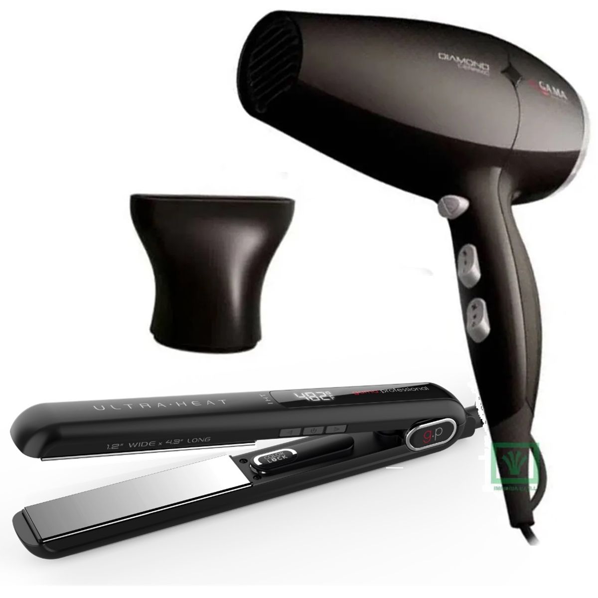 GAMA - Secadora de Cabello Diamond + Alisadora G-EVO Ultra