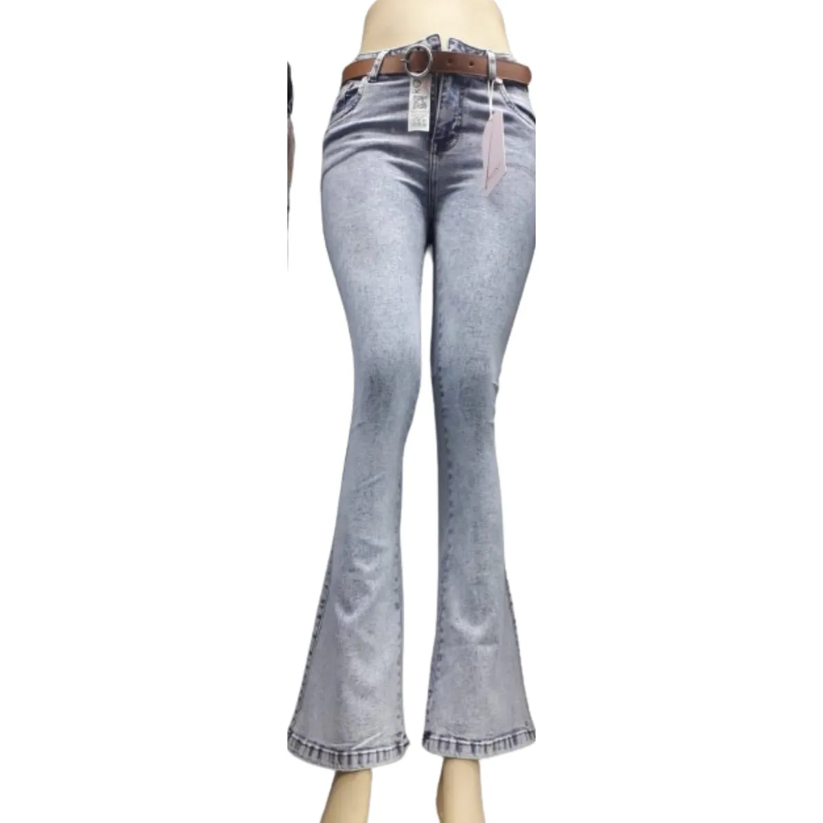 GENERICO - PANTALON JEAN FLARE CELESTE AGUA