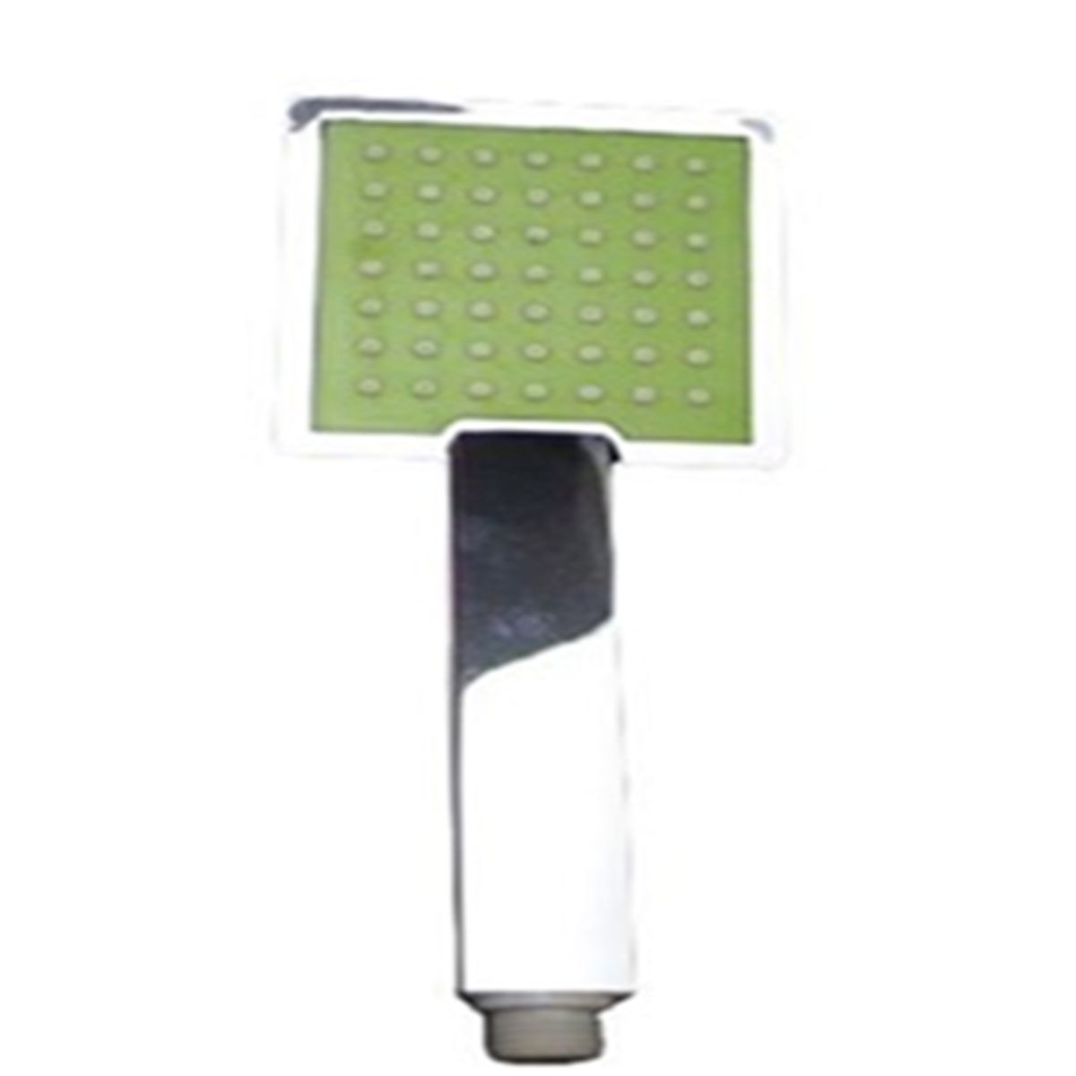 GENERICO - Ducha Teléfono Cuadrado Cromado con Verde
