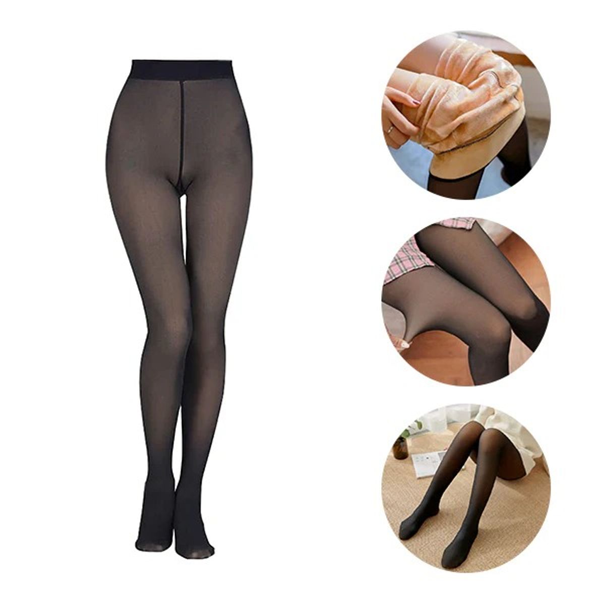 OEM - Panty Efecto Piel Calentador Forro Polar Translucido Medias Térmicas