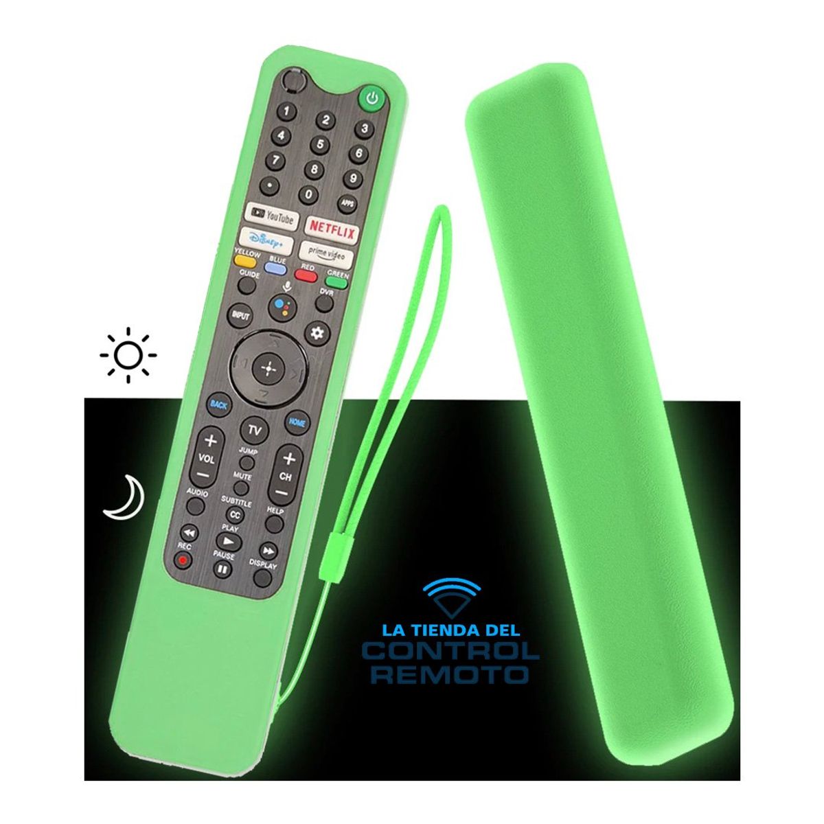 SIKAI - Funda De Silicona Para Control Sony TX500 TX600 - Verde Forescente