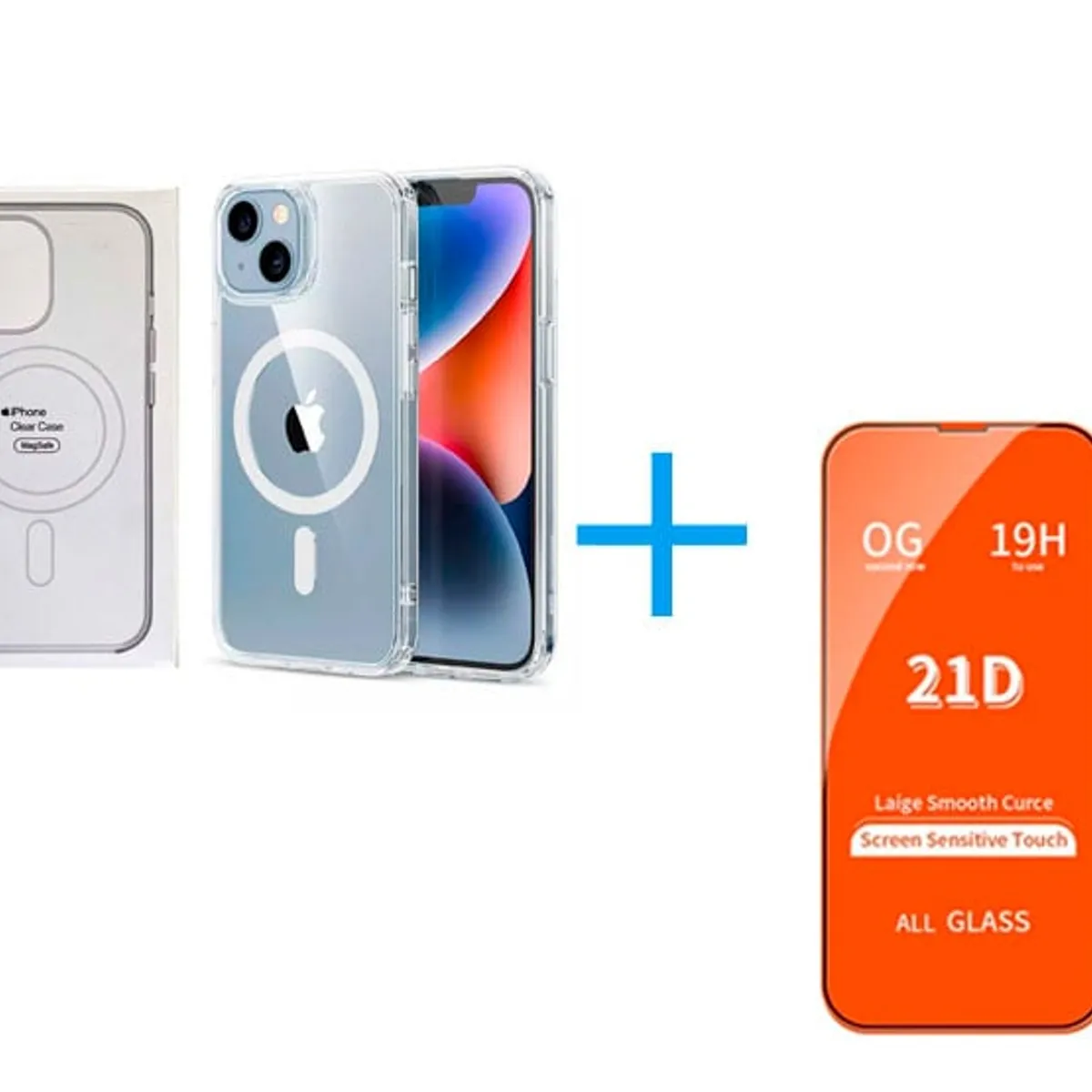 GENERICO - Funda Clear Case con Magsafe + Vidrio Templado para Iphone 14