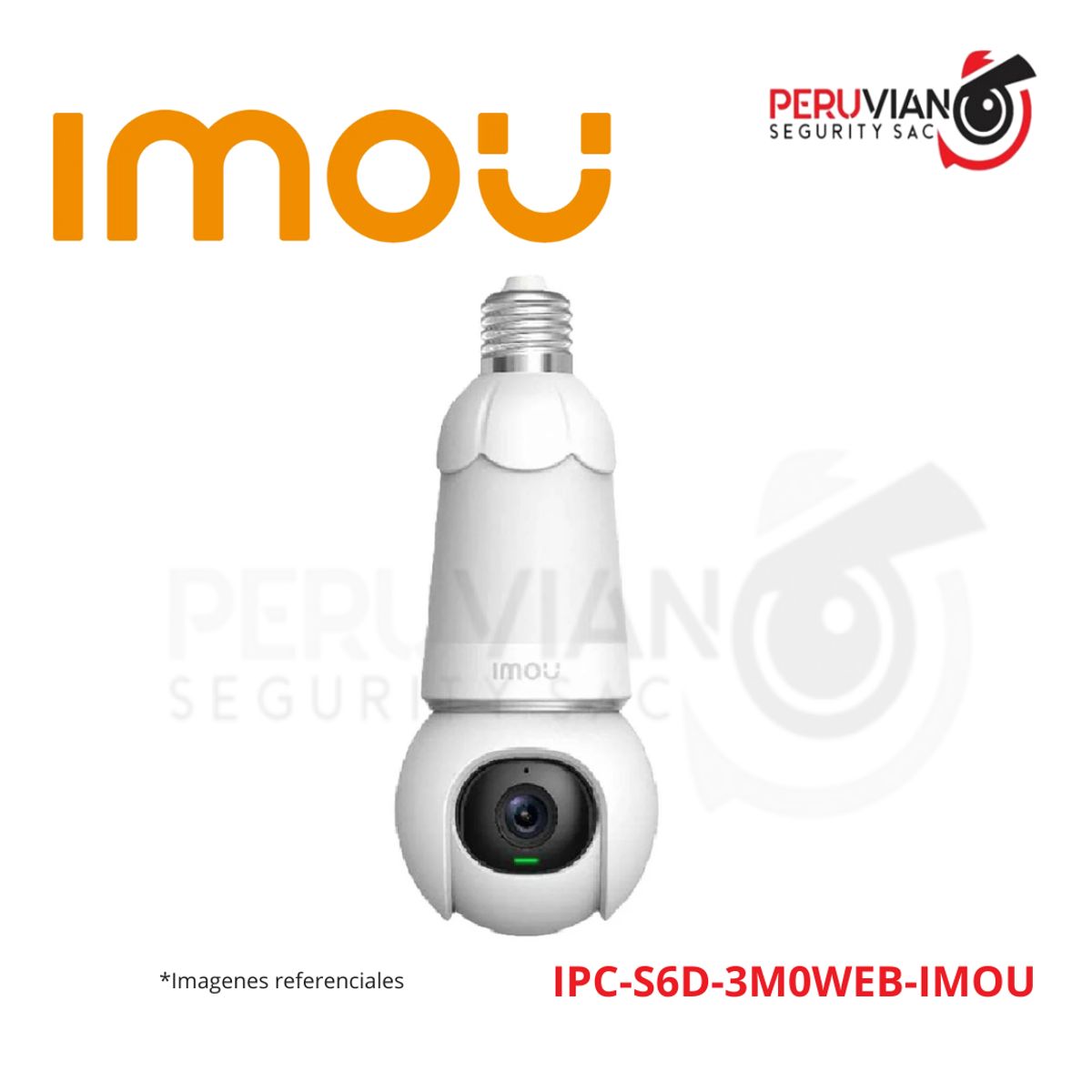 IMOU - Bulb Cam 3MP  DOMO WIFI 30 MP  2K  IR 25M  Wi-Fi IPC-S6D-3M0WEB-IMOU