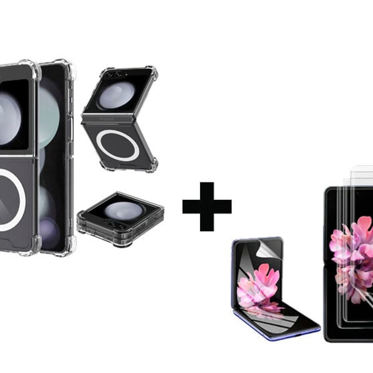 GENERICO - Funda Clear Case con Magsafe + Mica Hidrogel para Samsung Flip 5