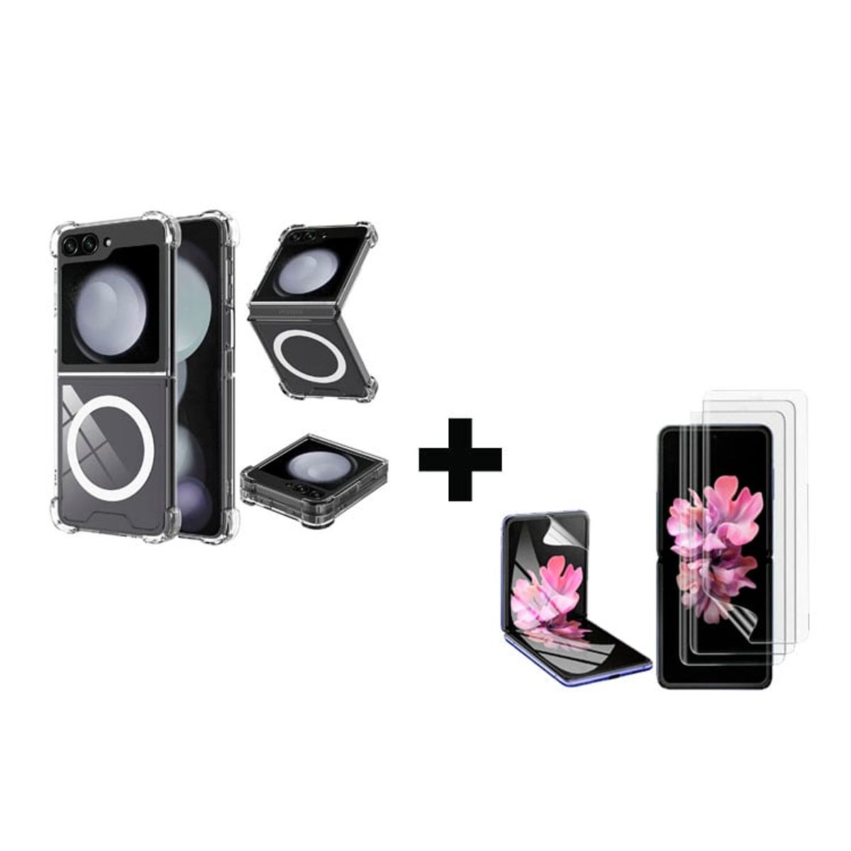 GENERICO - Funda Clear Case con Magsafe + Mica Hidrogel para Samsung Flip 5