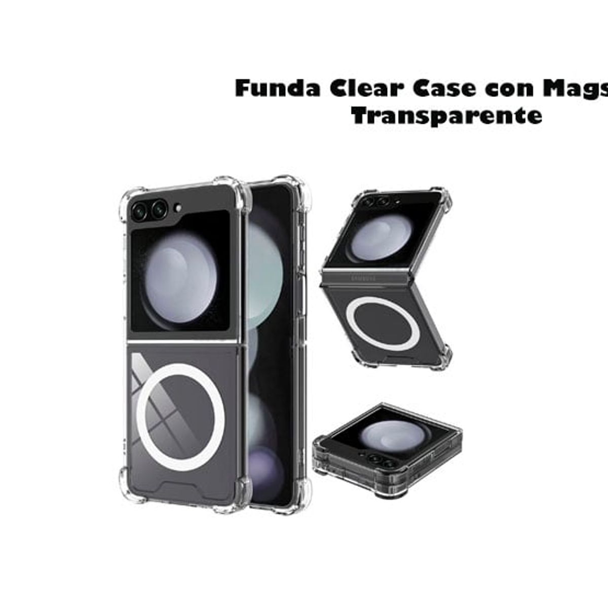 GENERICO - Funda Clear Case con Magsafe + Mica Hidrogel para Samsung Flip 5