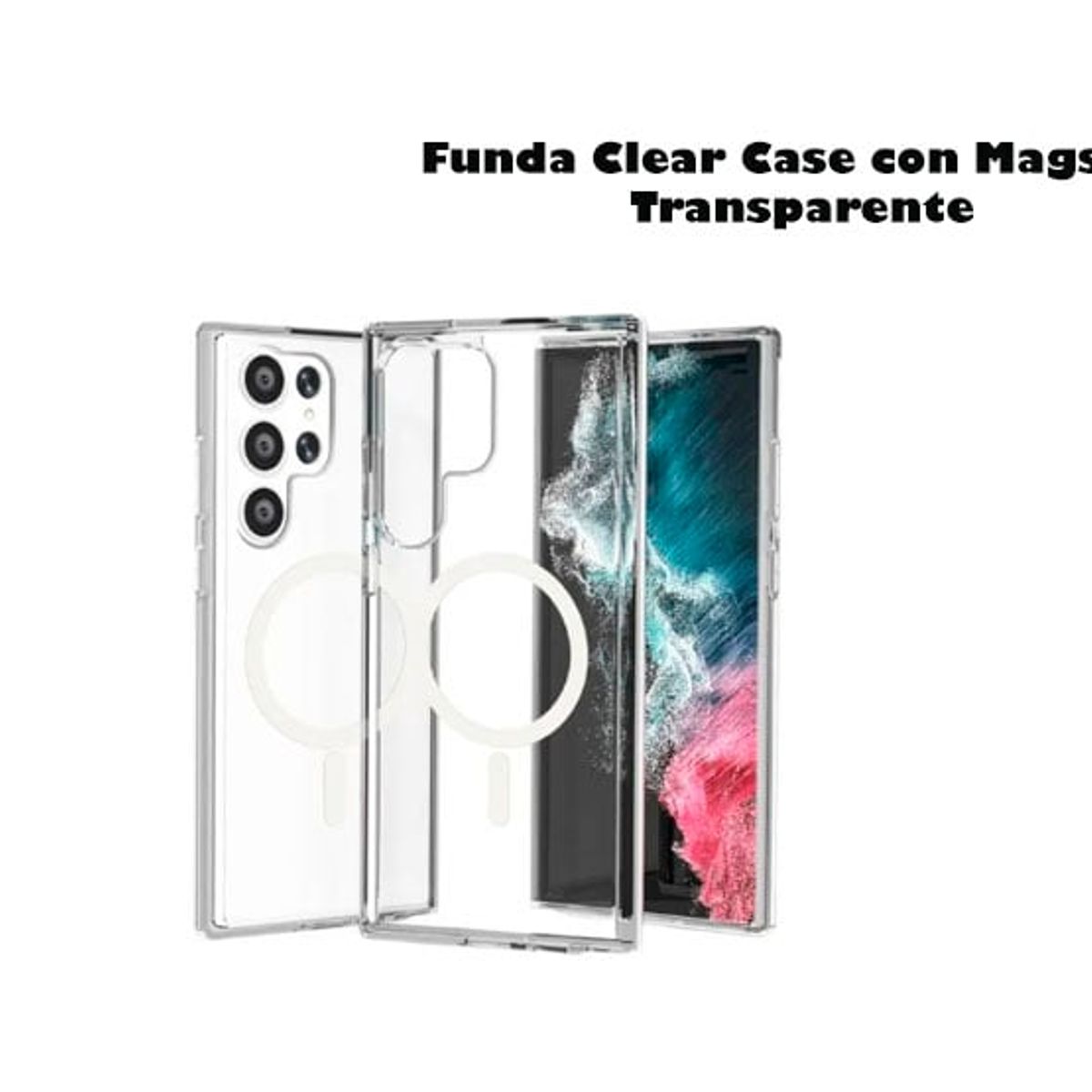 GENERICO - Funda Clear Case con Magsafe + Vidrio Nano UV para Samsung S23 Ultra