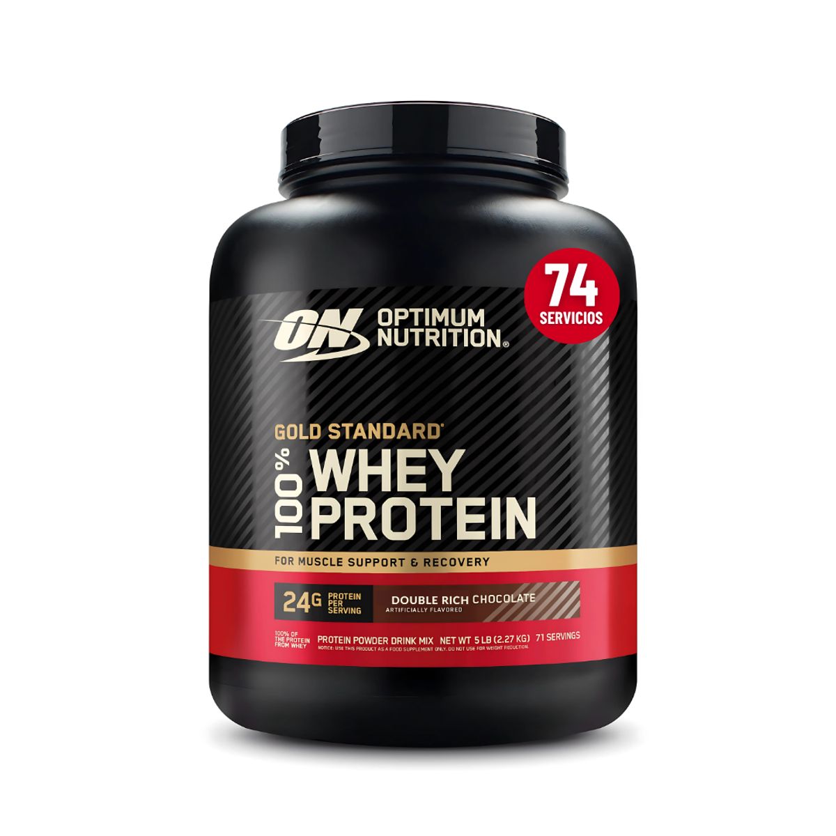 OPTIMUN NUTRITION - Gold Standard Whey 5 LB - Double Rich Chocolate + Shaker