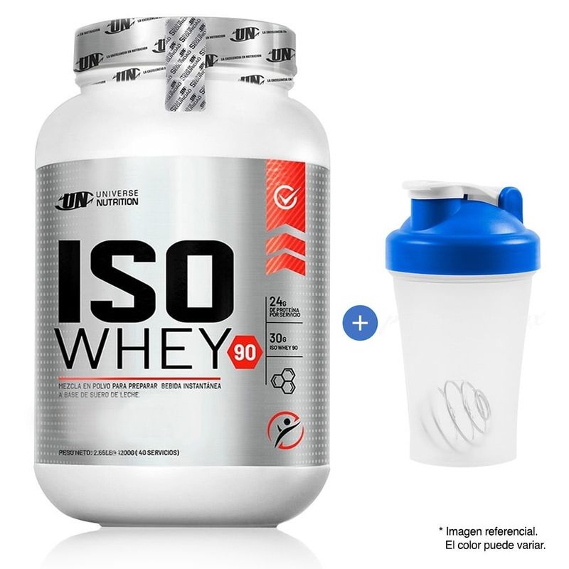 UNIVERSE NUTRITION - ISO WHEY 90 1.1 kilos proteína isolatada Cookies and Cream + Obsequio