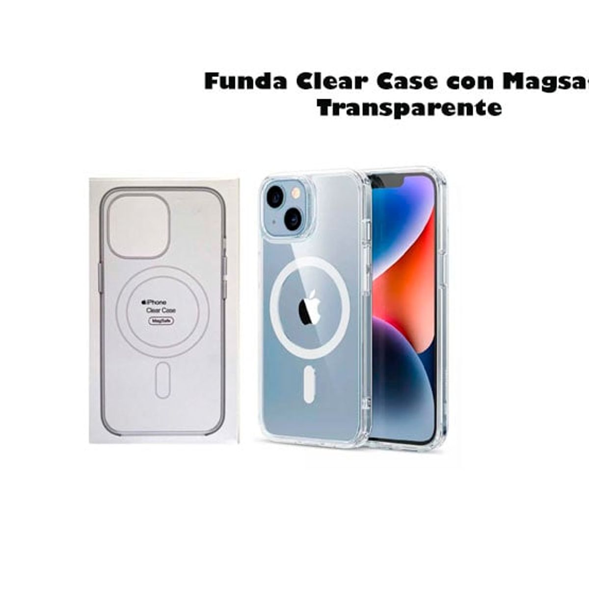GENERICO - Funda Clear Case con Magsafe + Vidrio Templado para Iphone 14